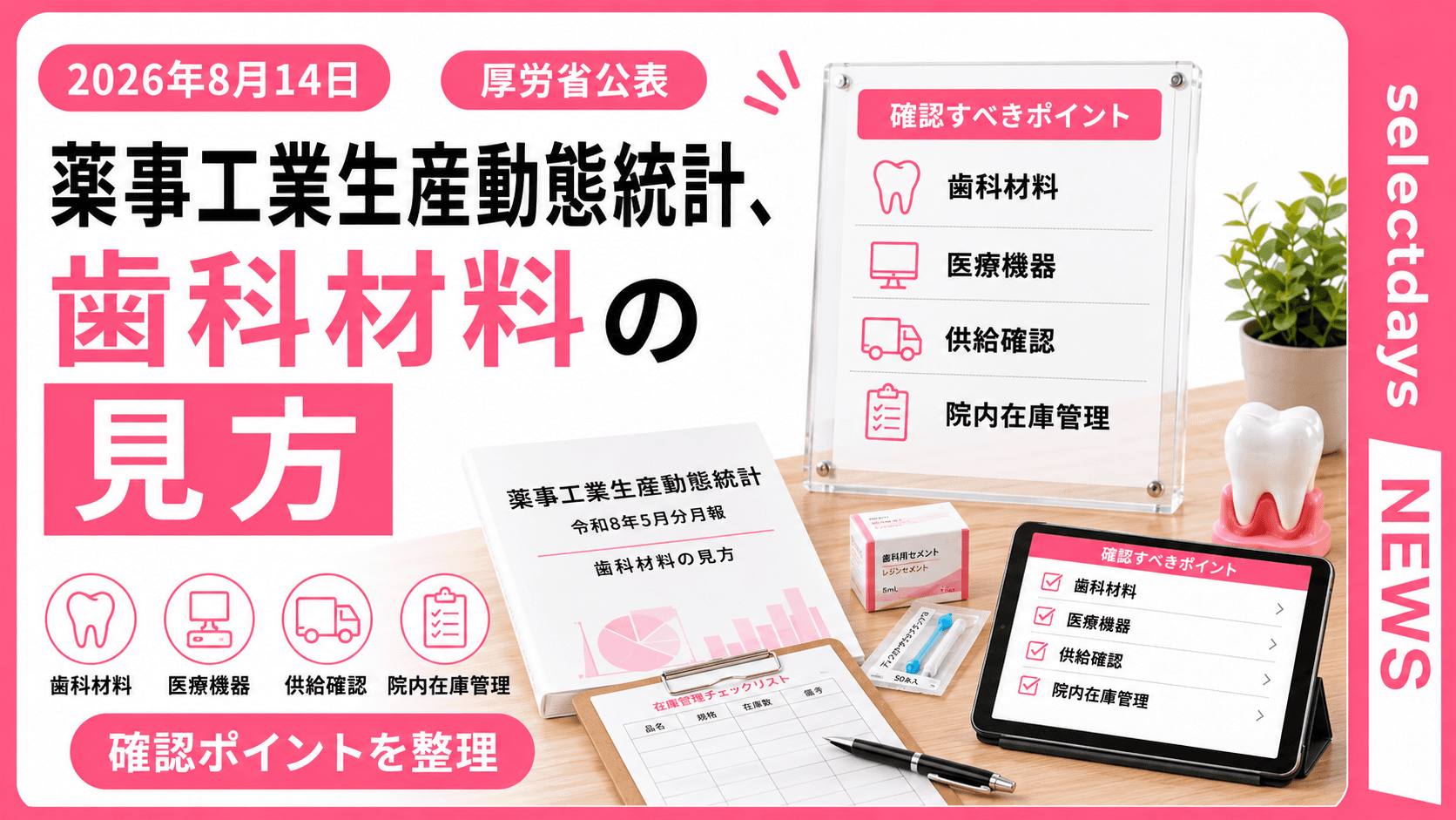 薬事工業生産動態統計、歯科材料の見方