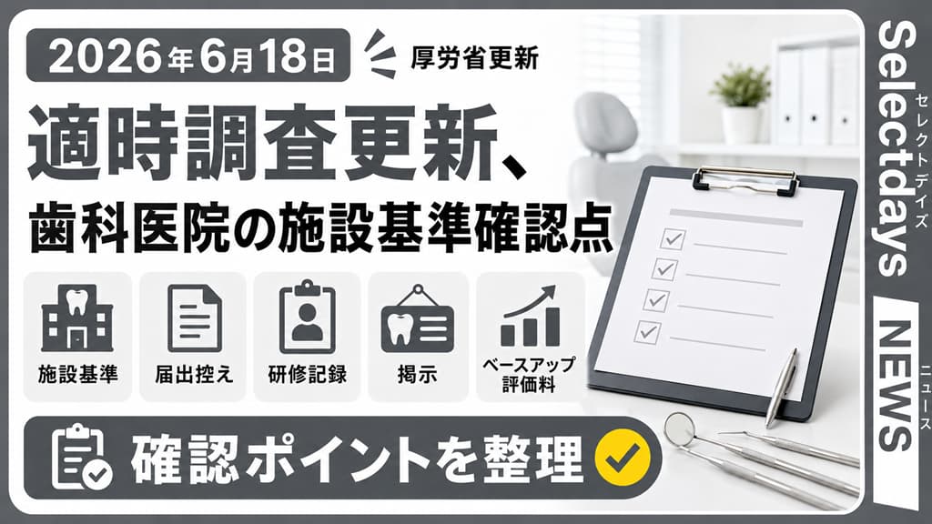 適時調査更新、歯科医院の施設基準確認点