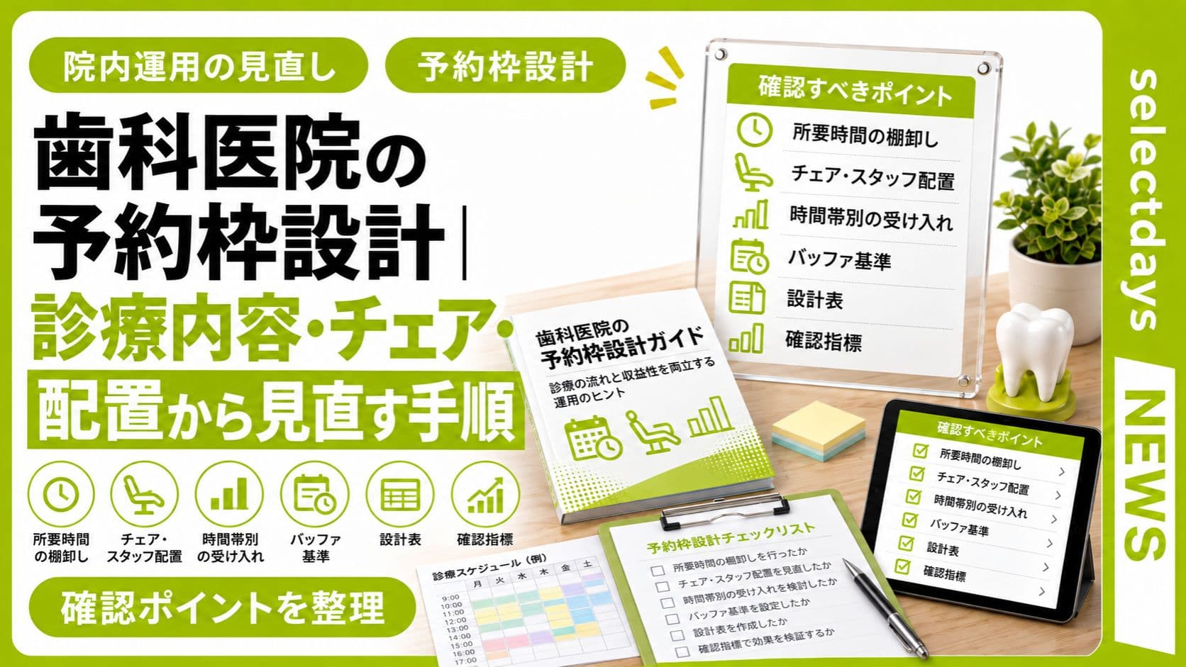 歯科医院の予約枠設計|診療内容・チェア・配置から見直す手順