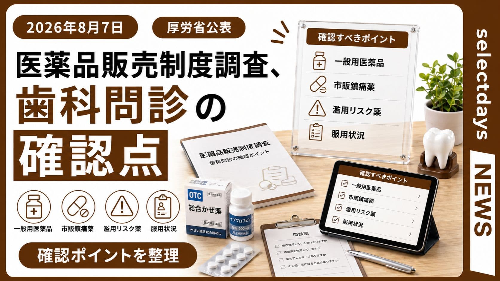 医薬品販売制度調査、歯科問診の確認点